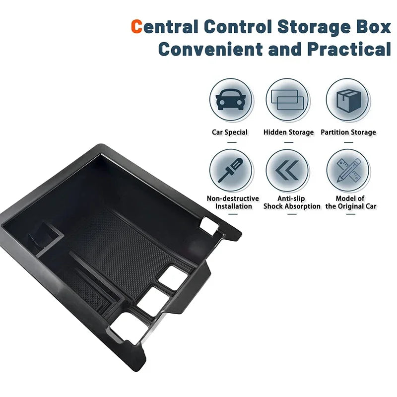 Center Console Accessory Organizer Tray Compatible For 2017-2023 Mazda CX-5 Armrest Storage Box Insert Tray with Anti-Slip Mats