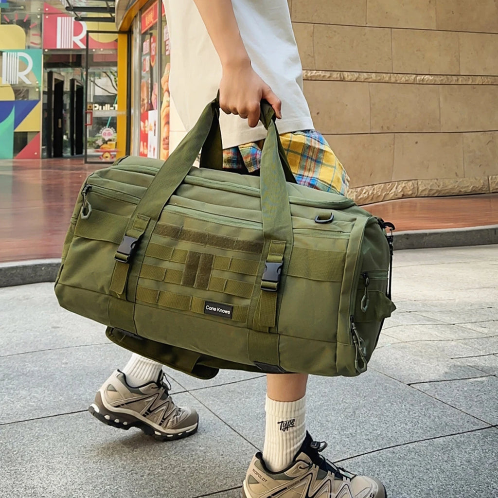 German Large-Capacity Trendy Travel Bag Canvas Tote Bag for Men on Business Trips and Travel, Portable Storage Bag for Women, Sports and Fitness Bag for Off-Road Camping