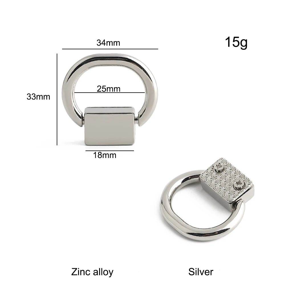 10/40/100PCS Metal O Ring Stud Rivet Screwback Bag Side Edge Anchor Buckles With Screws For Purse Handbag Belt DIY Accessories