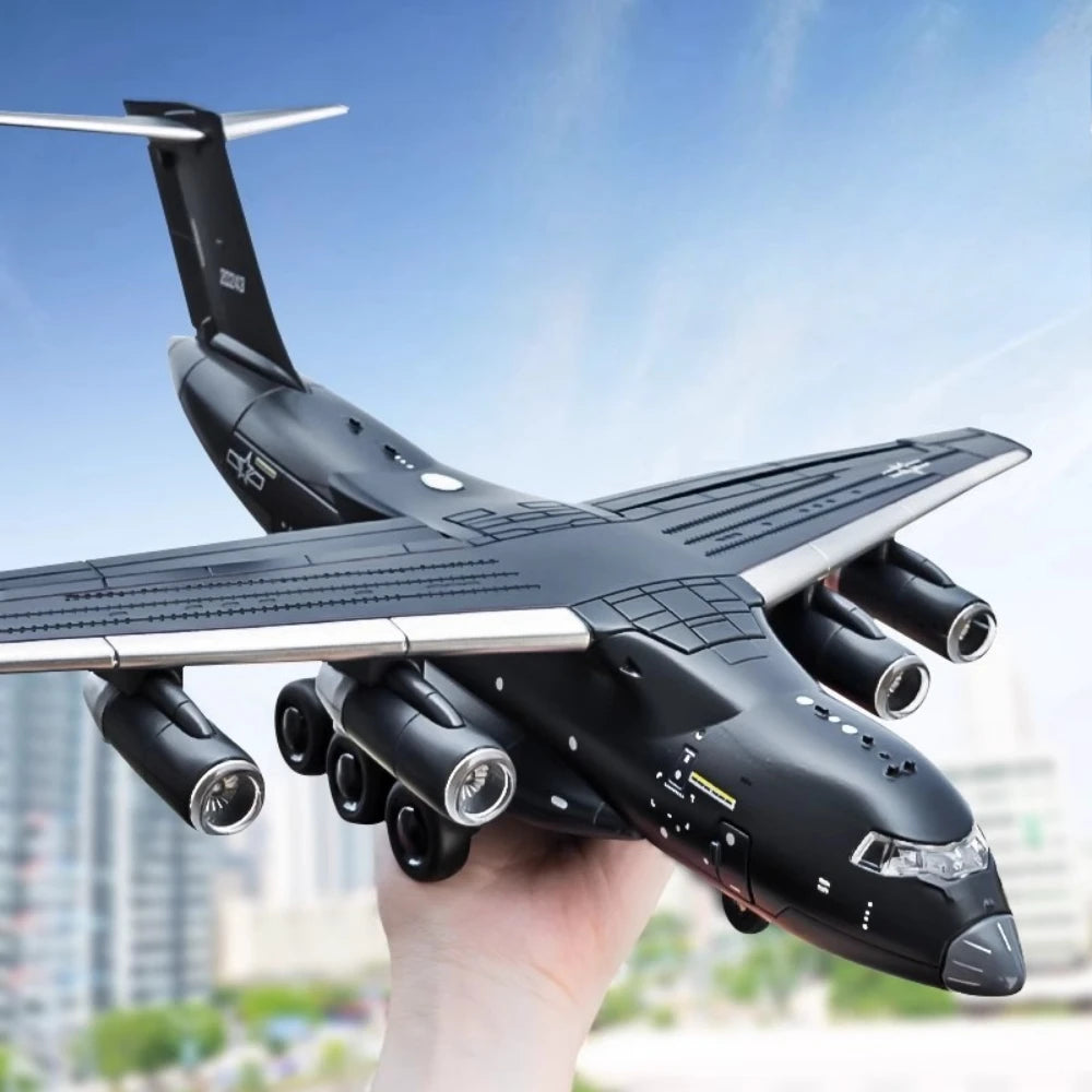1:180 Y-20 Transport Plane Model Toy Car Music Light Pull Back Drop Resistant Combat Aircraft Military Models Ornaments Boy Gift