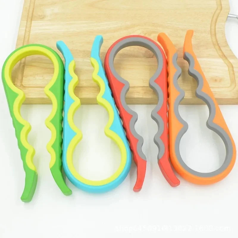 Jar Opener Easy Grip Wrench 4 in 1 Handy Save Strength Can Beer Bottle Cap Openers Lid Twist Off Tools Portable Kitchen Gadgets