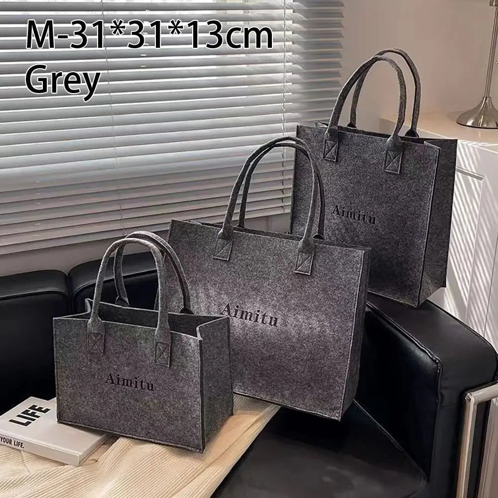 Fashion S/M/L Women Felt Shoulder Bag Simple Solid Color Messenger Bag Handbag Large Capacity Travel Casual Crossbody Bags