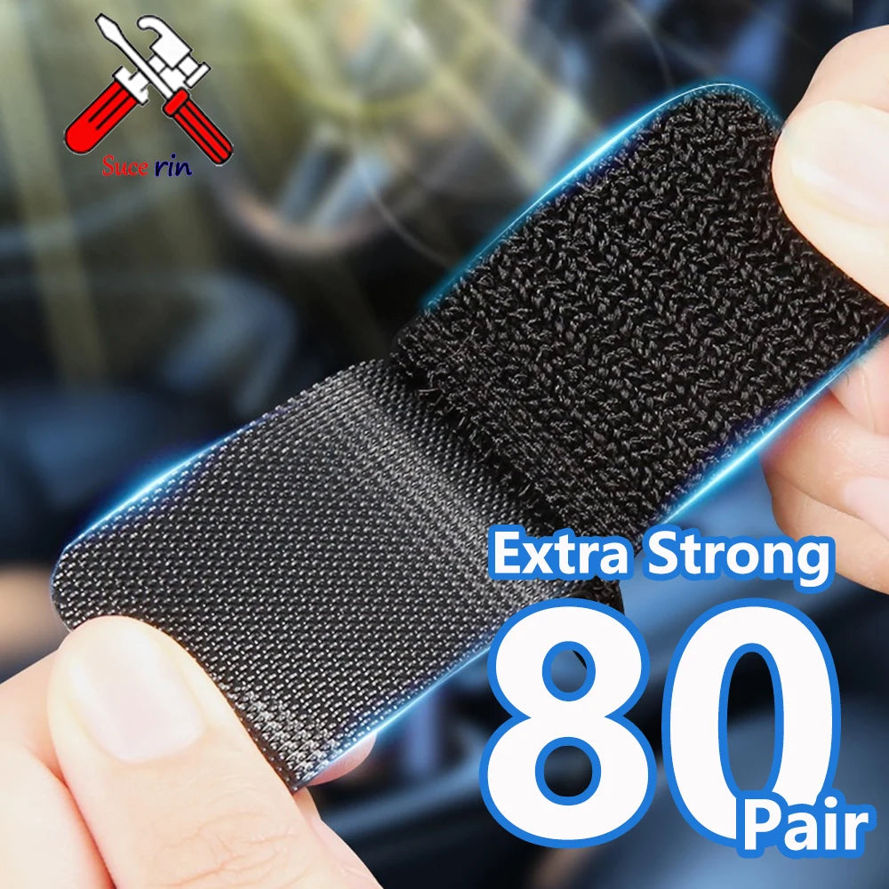 1-80 Pair Extra Strong Self Adhesive Fastener Tape Carpet Fixing Sticker Double Side Hook-and-loop Fastener Auto Adhesive Tape