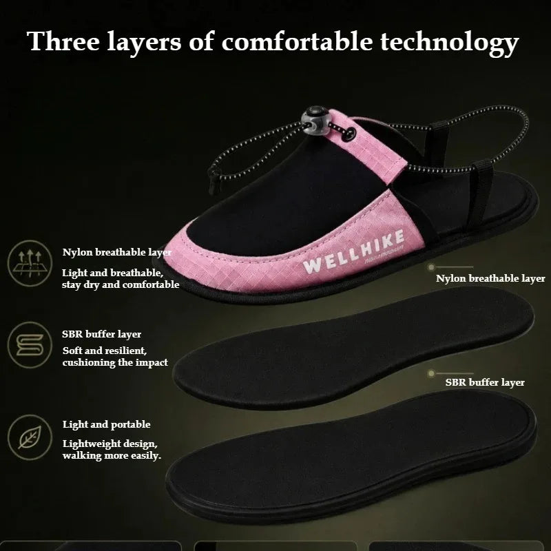 Ultra-Light Portable Travel Slippers Non-Slip Outdoor Beach Aircraft Hotel Slippers Reusable Comfortable Home Slippers