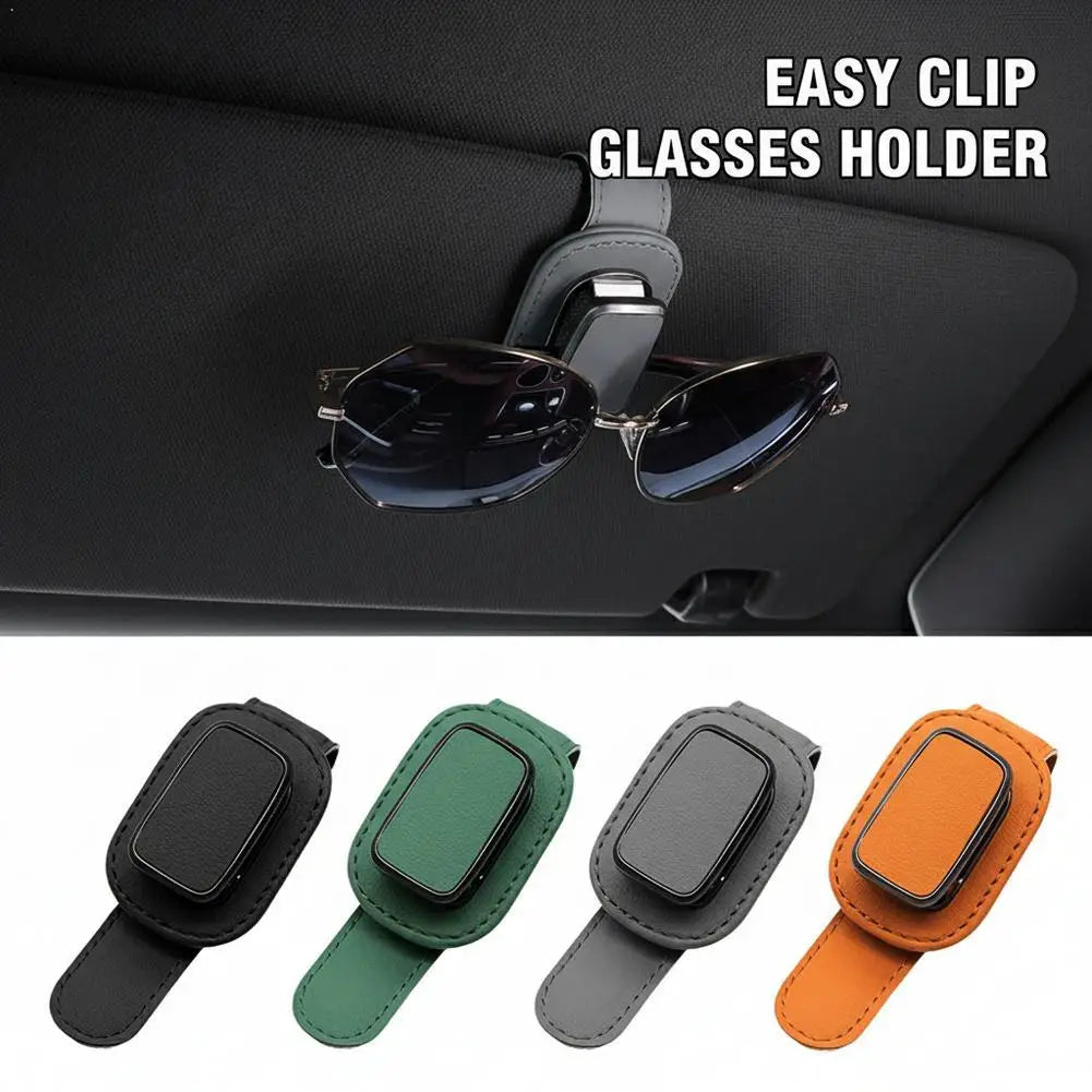 Car Sunglasses Clip Super Fiber Leather Sun Visor Eyeglass Storage Holder Auto Interior Accessories Card Ticket Organizer