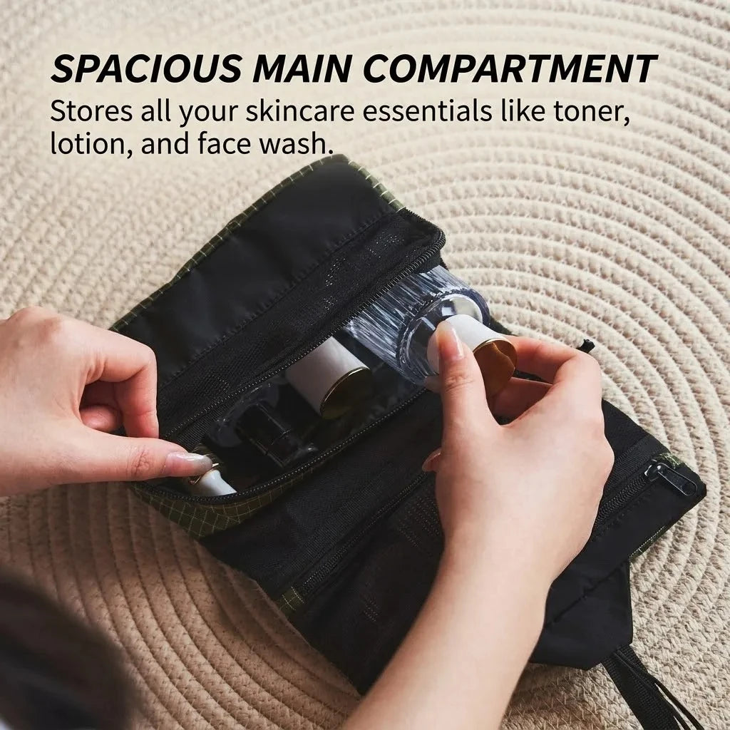 Portable Travel Toiletry Bag Waterproof Storage Bag Hangable for Hiking and Short-trip Travel Skincare