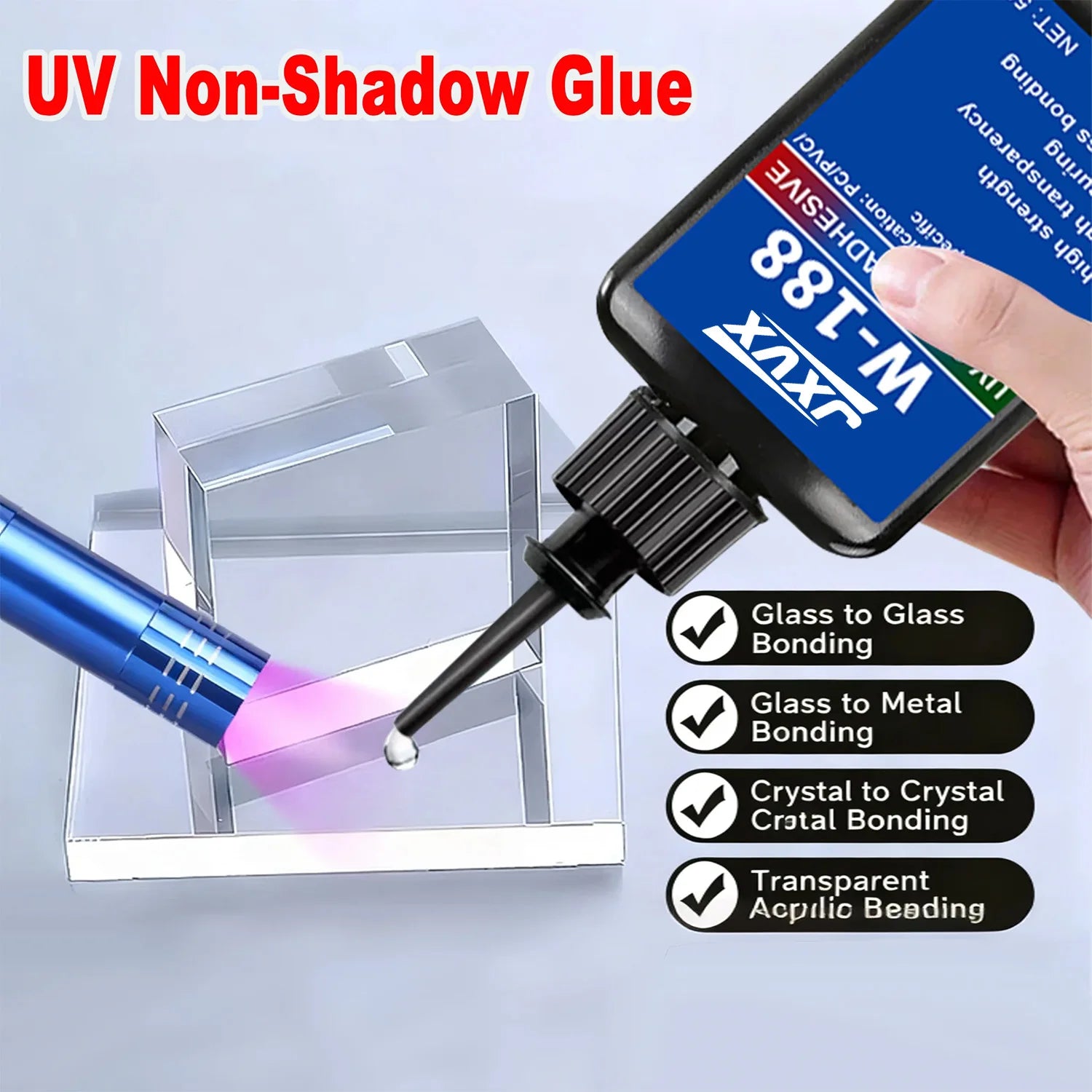 High-Strength UV Epoxy Adhesive UV-Curable Glue DIY Model Making (For use with UV curing lamps)