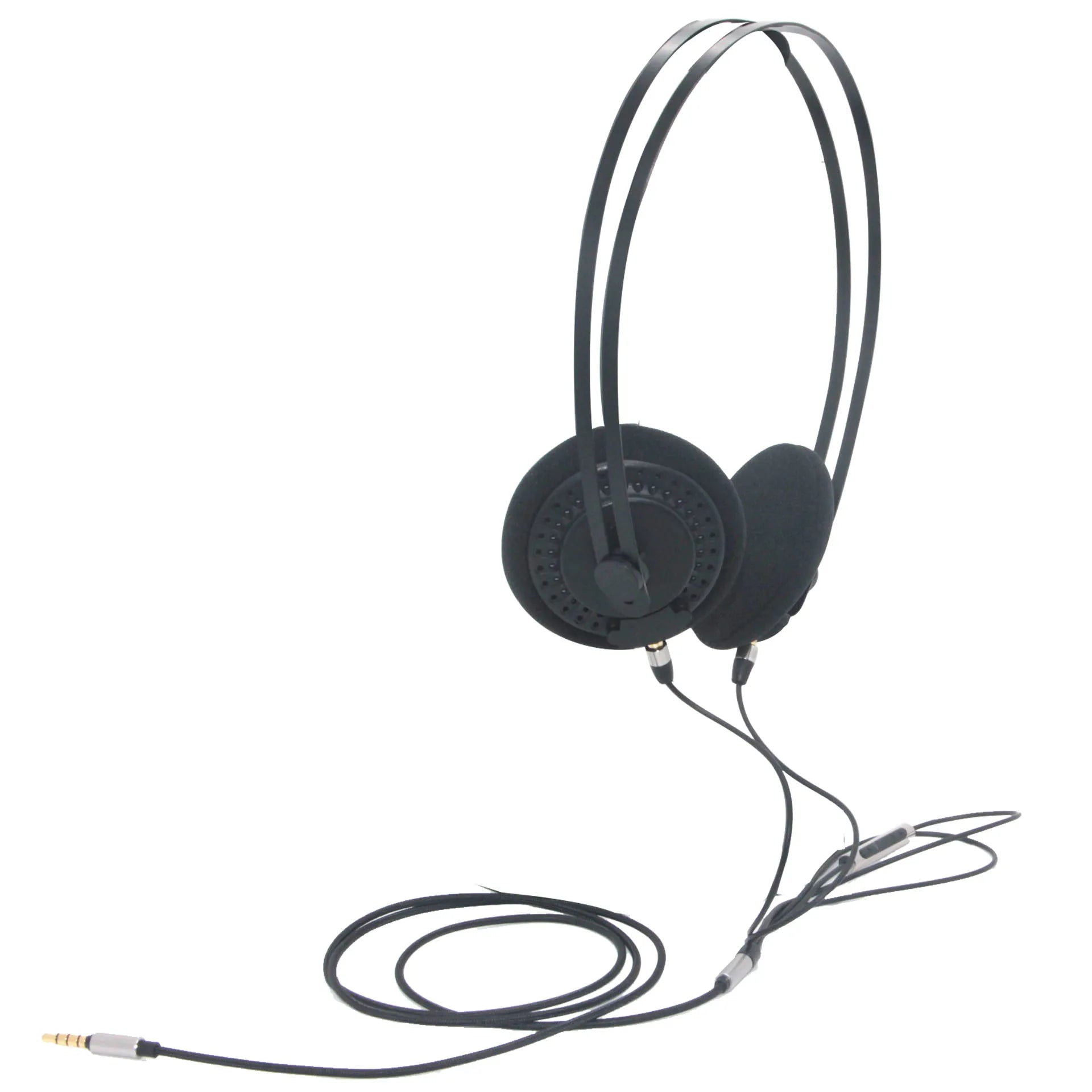 Poyatu Retro Headphone Stereo Open On-ear Lightweight Headset Earphones 50mm Unit Detachable MMCX Cable Metal Headband