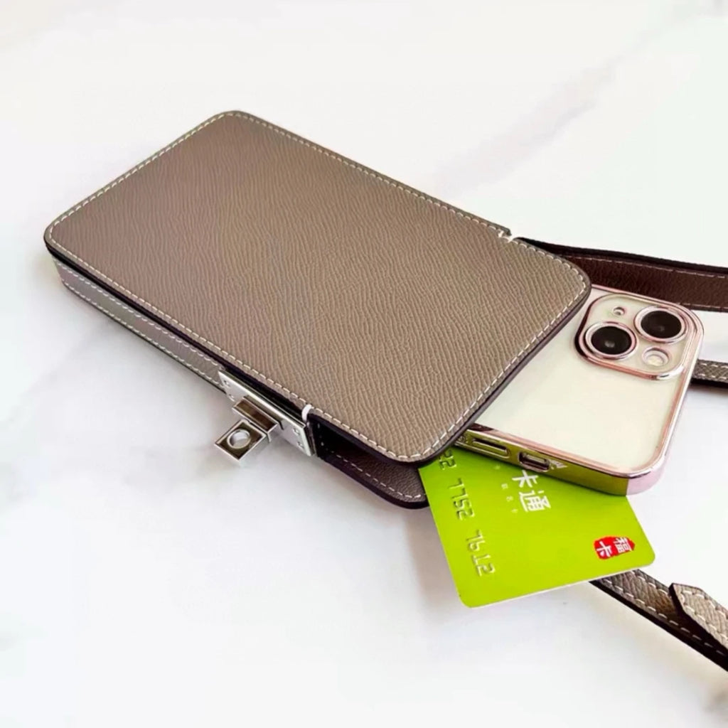 Luxury Design Phone Bag Women Lock Buckle Cell Phone Bag Fashion Hundred Leather Box Bag Simple Premium Sense Mini Shoulder