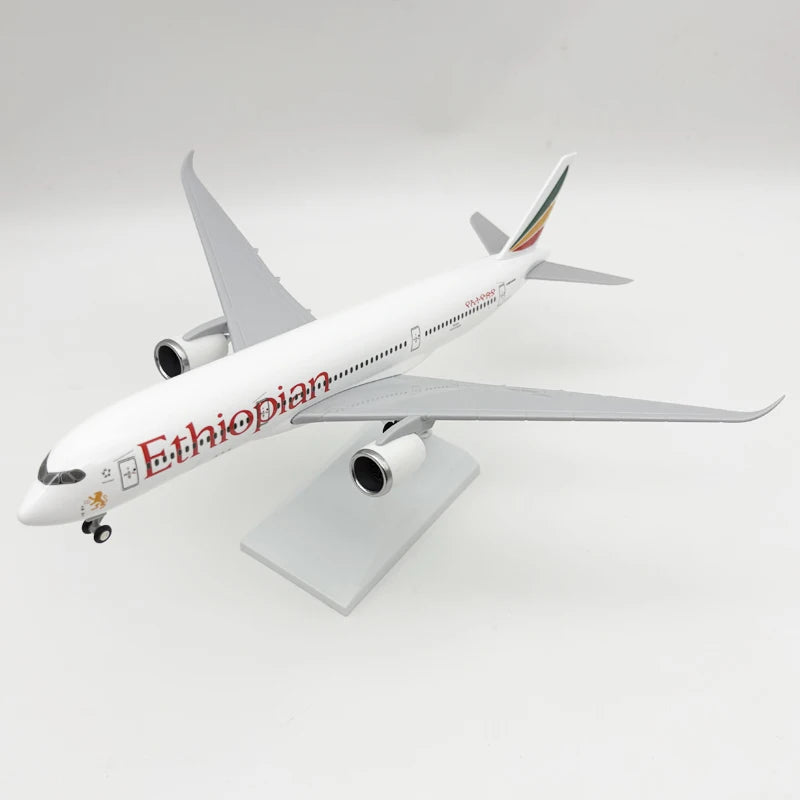 30cm Resin Plane Model A350 Ethiopian Airways Diecast 1/250 Scale Aircraft Assemble With Display Stand For Adults Fun Decoration