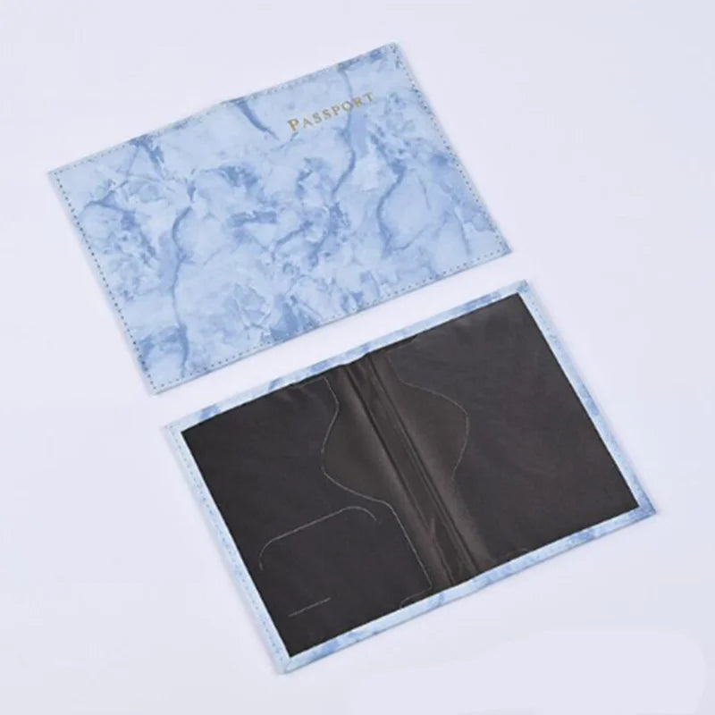 Fashion Women Men Passport Cover Pu Leather Marble Style Travel ID Credit Card Passport Holder Packet Wallet Purse Bags Pouch