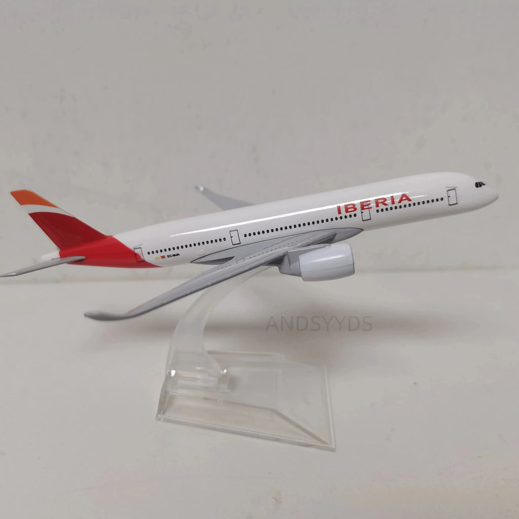 16CM Iberia A350 Airplane Models	Scale 1:400 Metal Alloy Scale Aircraft  Replica Diecast Aviation Collectibles Toy for Boys