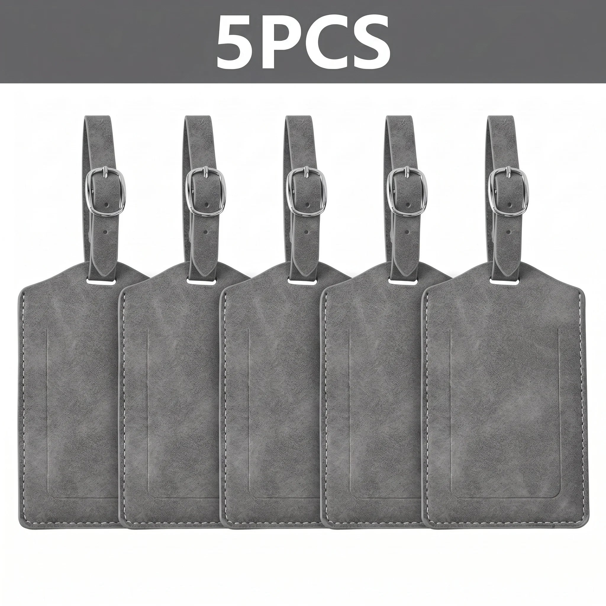 3/5/8PCS Privacy PU Leather Luggage Tag Adjustable Metal Buckle Waterproof Anti-lost Suitcase ID for Backpack Golf Carry Bag