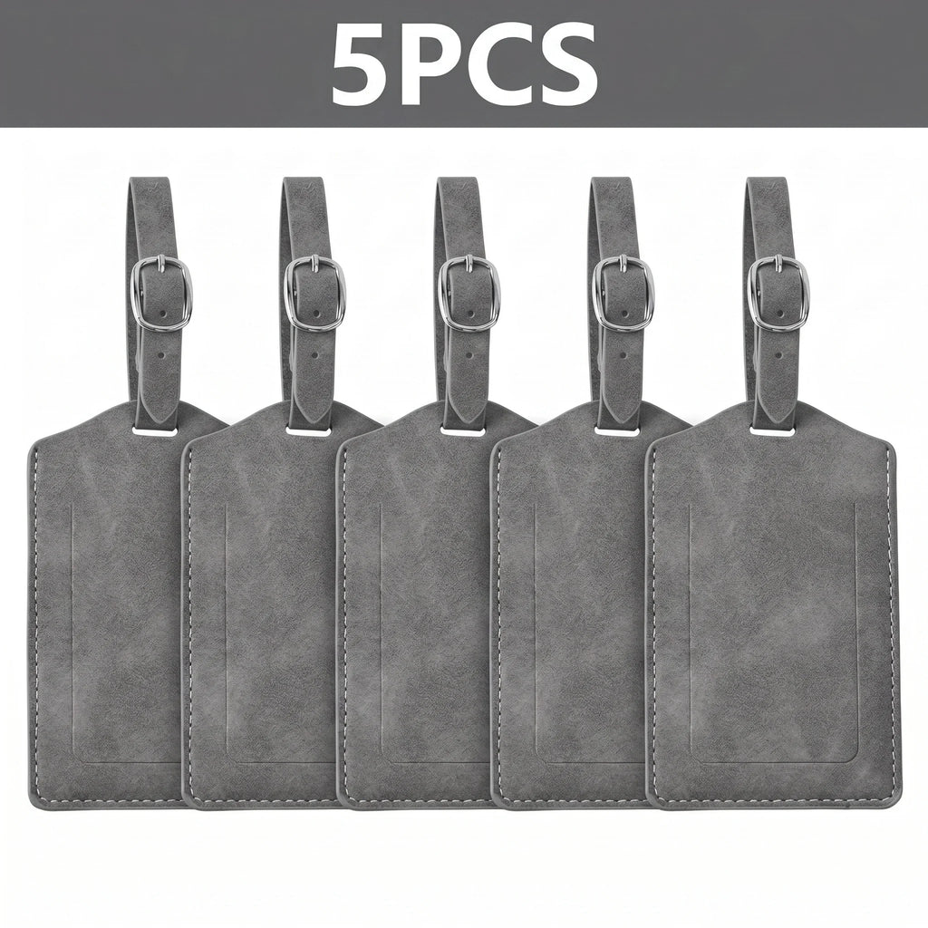 3/5/8PCS Privacy PU Leather Luggage Tag Adjustable Metal Buckle Waterproof Anti-lost Suitcase ID for Backpack Golf Carry Bag