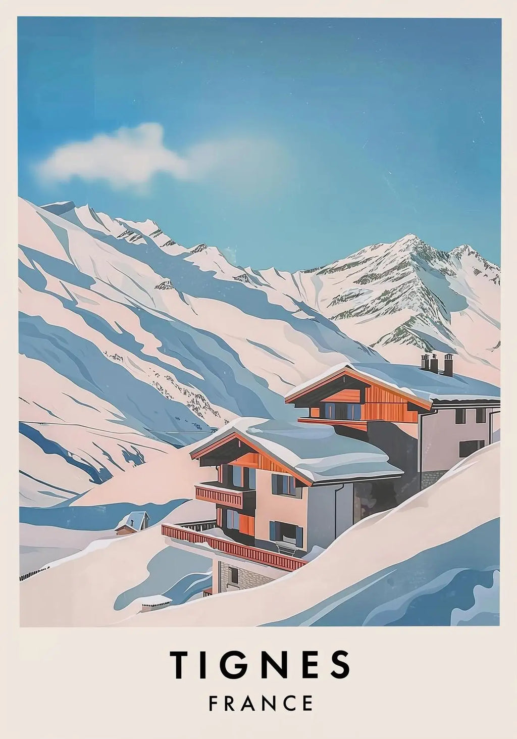 Famous Ski Resorts Travel Posters France Alpes Saint Anton Snow Mountain Prints Canvas Painting Wall Art Picture Home Room Decor