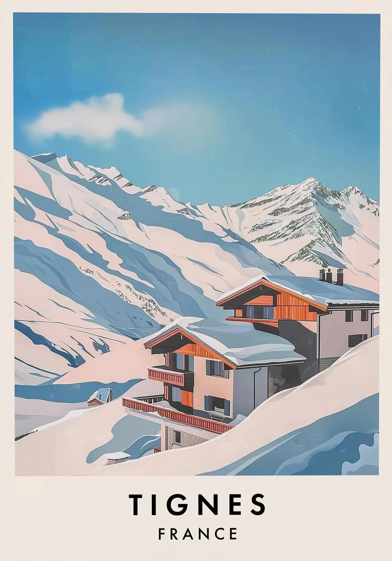 Famous Ski Resorts Travel Posters France Alpes Saint Anton Snow Mountain Prints Canvas Painting Wall Art Picture Home Room Decor