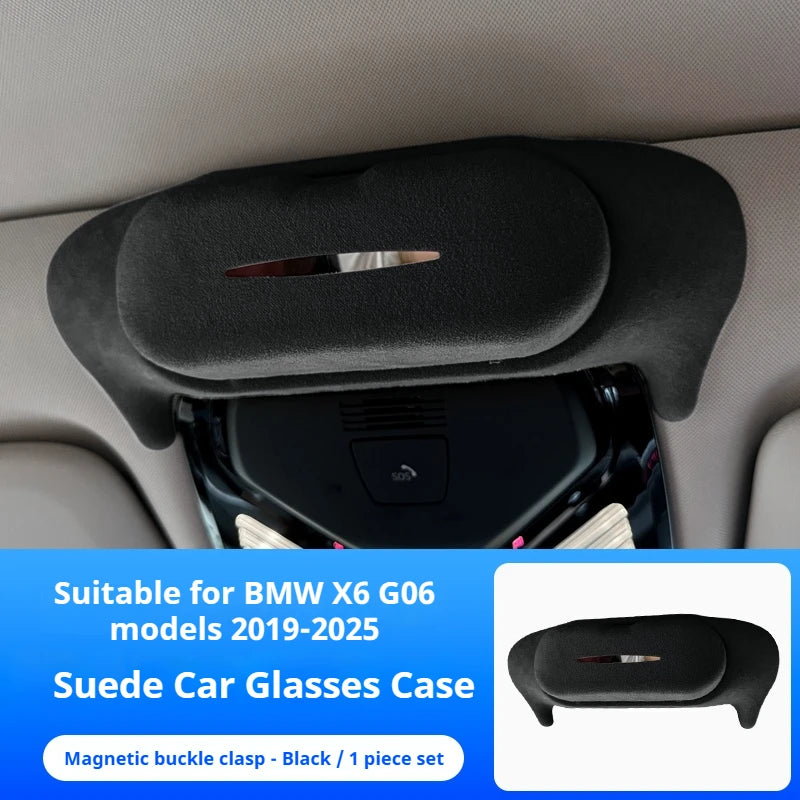 Car Sunglasses Holder Suede Glasses Case Sunglasses Storage Box For BMW 3 5 Series X1 X3 X5 X6 X7 G20 G45 G60 G05 G06 G07 U11