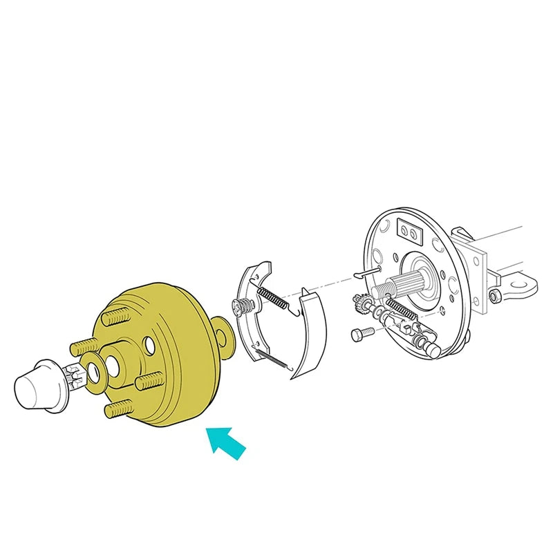 Golf Cart Brake Drum Hub Assembly For 1982-Up EZGO TXT PDS Electric Cart (Not Fit Gas Models) 19186G1 19186G1P