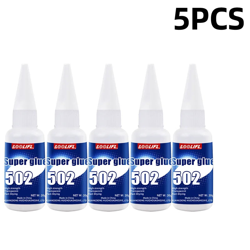 1-5Pcs 502 Instant Strength Adhesive Quick Dry Hydroacrylate Adhesive Leather Rubber Wood Metal Strength Liquid Glue Tool