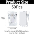 50PCS Self-adhesive Wall Tapestry Clips Transparent Acrylic Clips Poster Photo Wall Hanging Spring Clips Office Clips