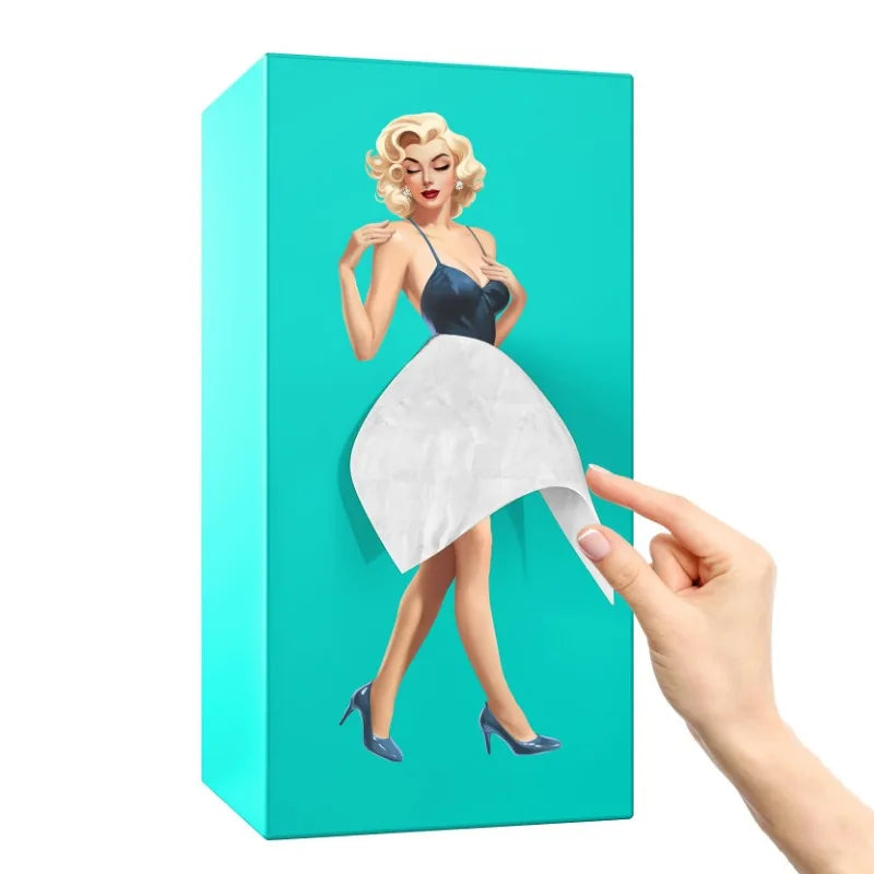 Luxurious Tabletop Decorative Piece - Anime Girl Tissue Dispenser with Elegant Fluffy Skirt Tissue Box  Car Tissue Holder