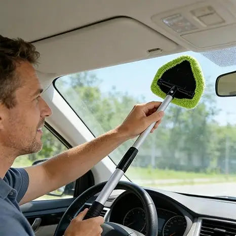 3-Pack Reusable Microfiber Cleaning Sleeves, Replacement Covers for Car Window Squeegee with Long Handle