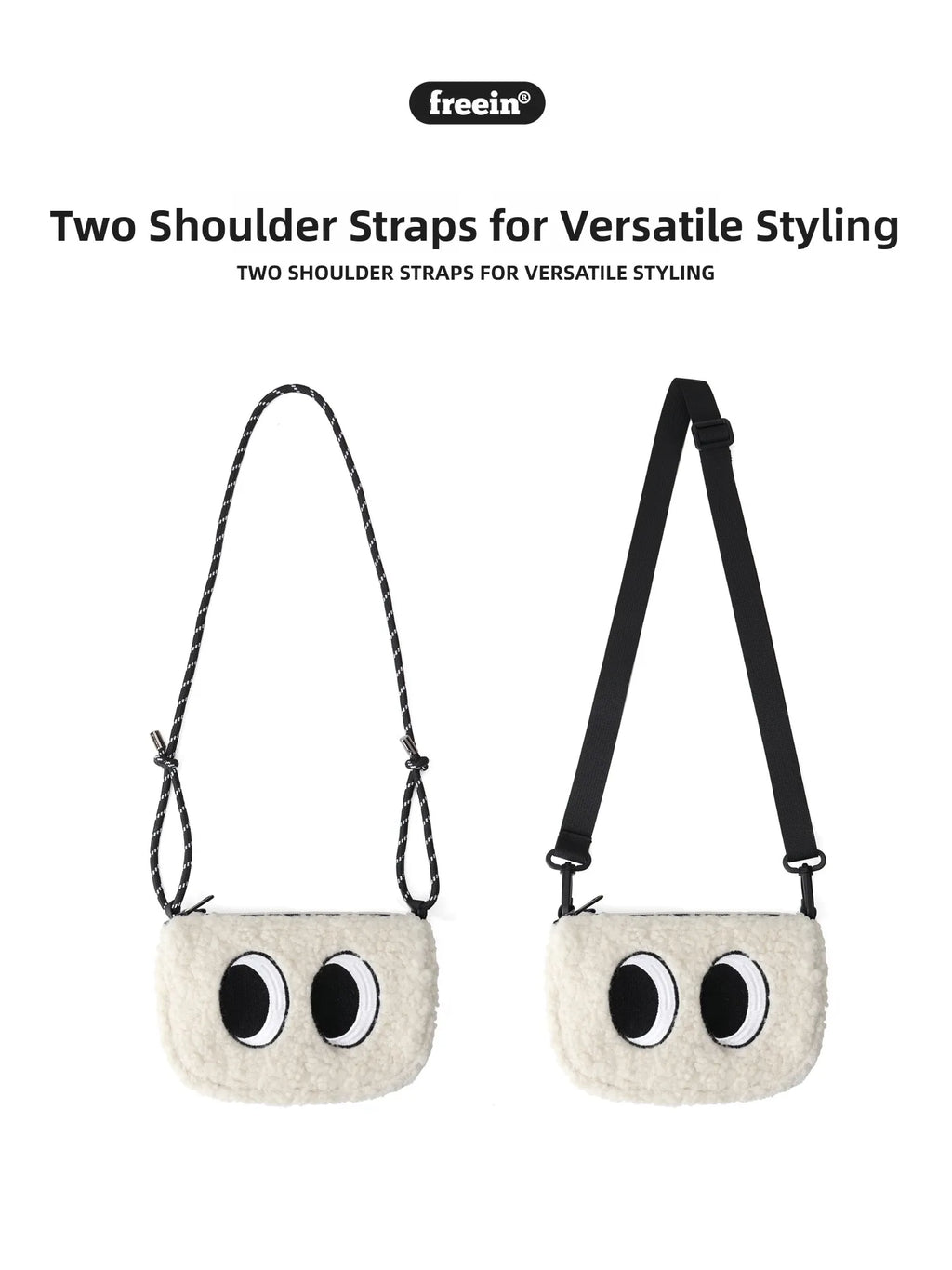 Lightweight Cute  Rice Ball Plush Earphone Bag Crossbody Phone Pouch for Young Girls Cartoon Style Polyester