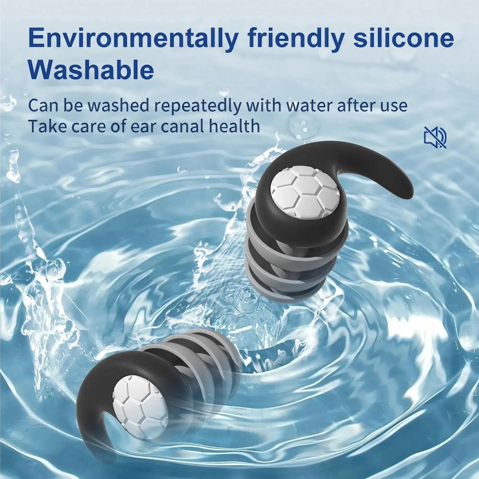 Sleep Noise Cancelling Ear Plug Soft Silicone Soundproof Sleep Aid Earplugs for Airplane Travel Anti-Noise Earplugs Repeatable