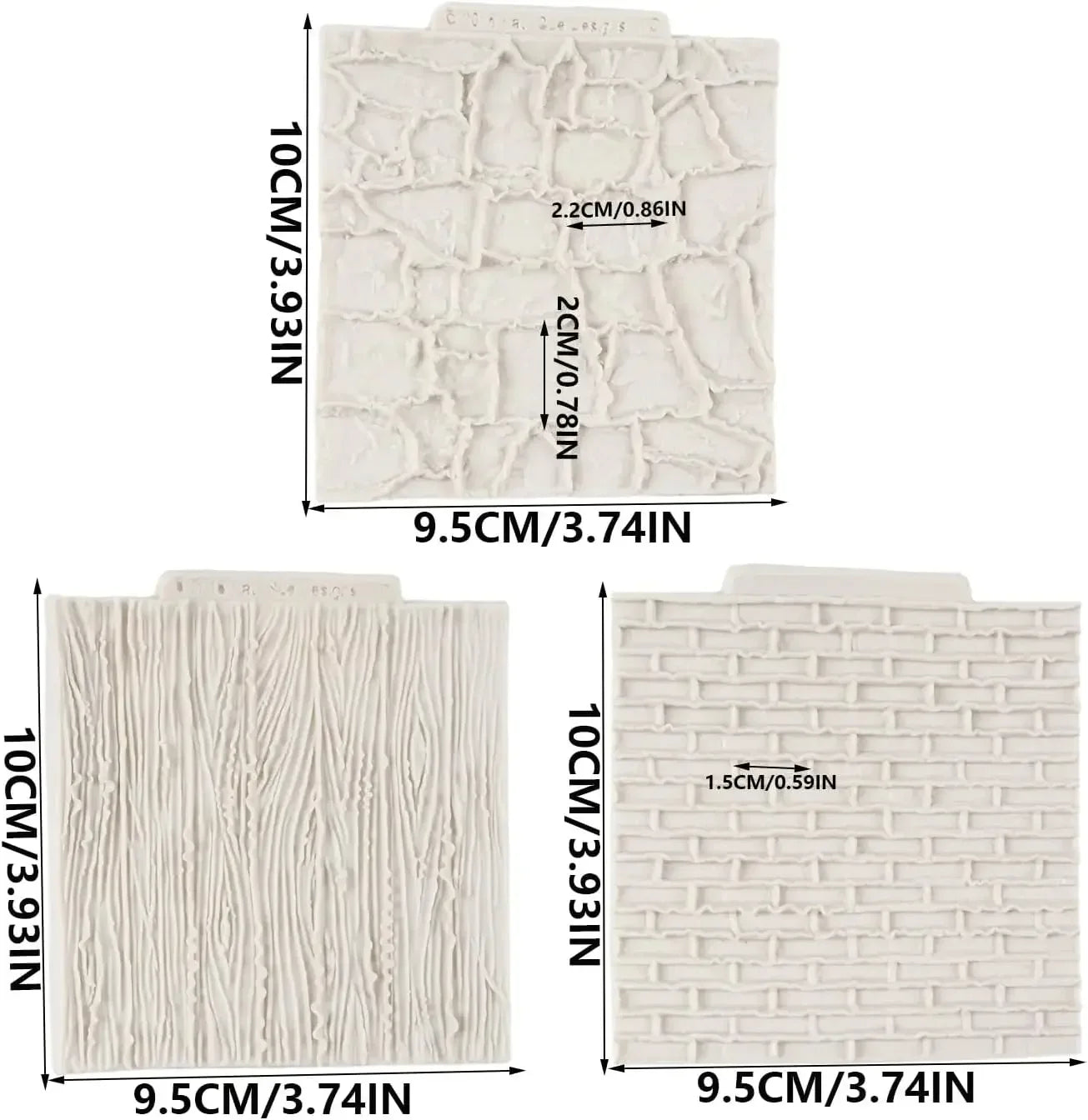 Rock Brick Wall Texture Fondant Silicone Molds Wood Grain Tree Bark Silicone Impression Mat Cake Decoration Baking Accessories