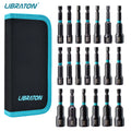 LIBRATON Magnetic Nut Driver, 20PCS Impact Drill Driver Bit Set 1/4" Metric 5-13mm & SAE Nut Driver 3/16''-1/2'' For Repair