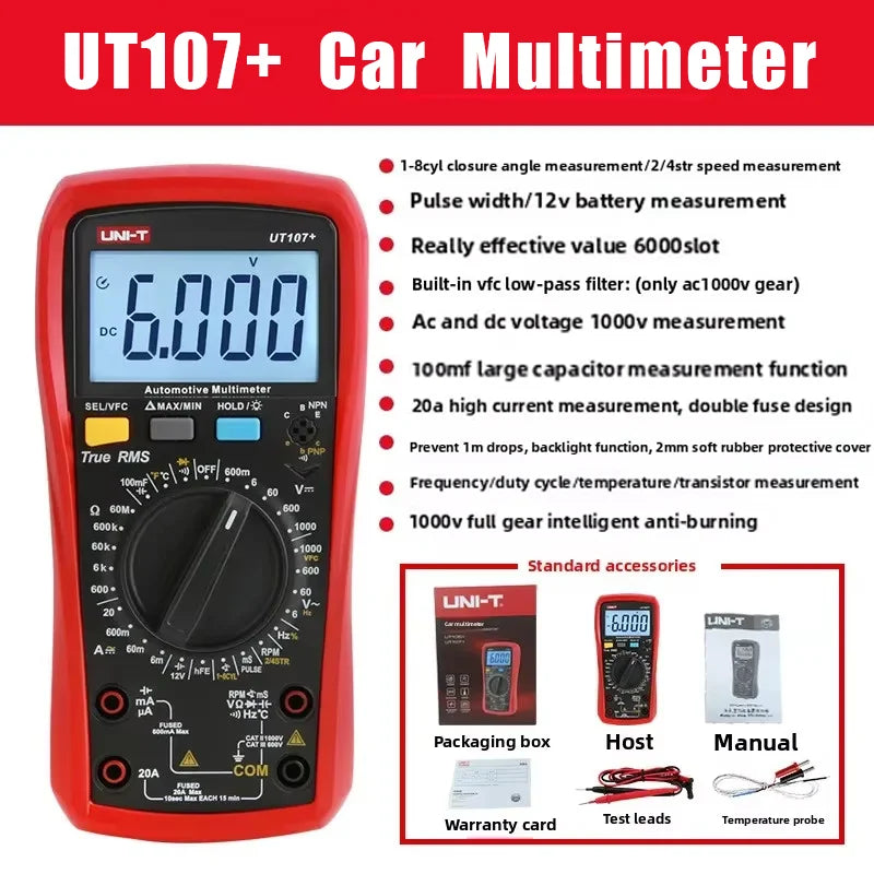 UNI-T UT105+ UT107 PLUS Automotive Multimeter UT673A UT675A Car Battery Tester UT343A UT343D Coating Thickness Gauge Meter