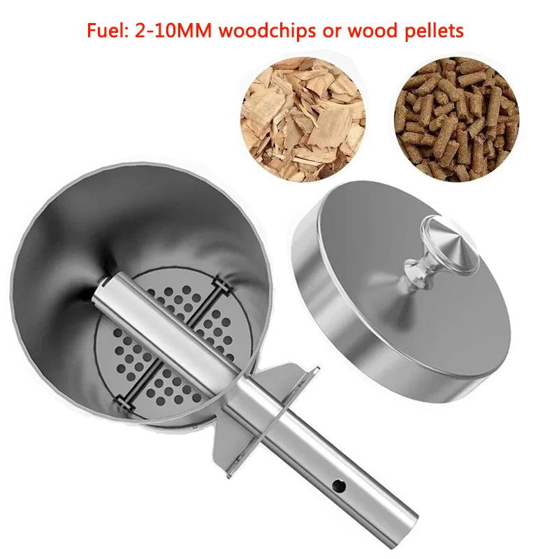 Wood Pellets Outdoor Cold Smoke Generator Portable Electric BBQ Smoker with Lid and Air Pump