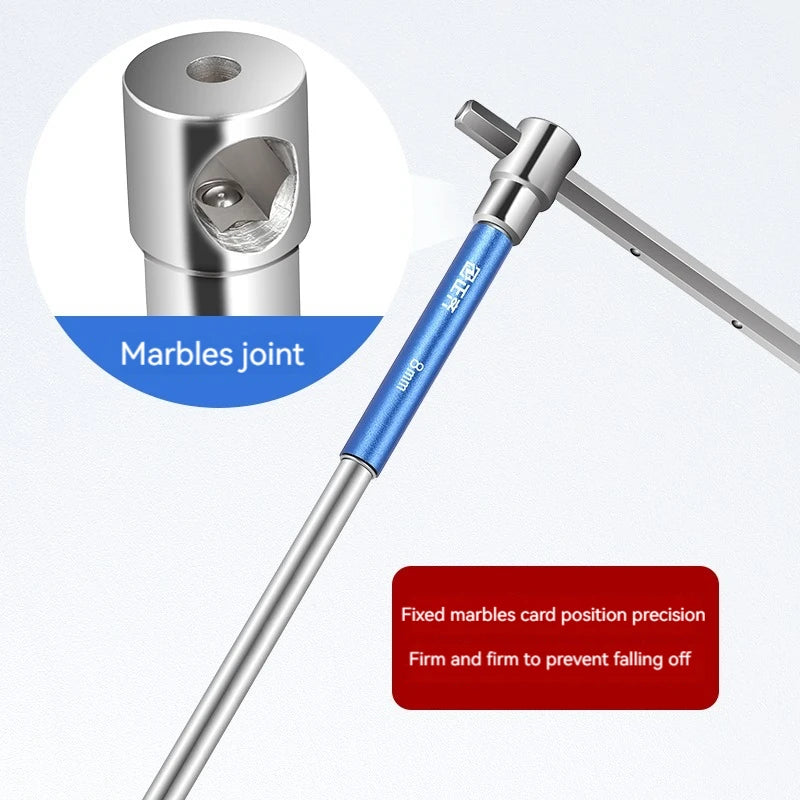 T-Type Hex Torque Wrench Mechanical Workshop Hand Tools Elongated Rotating Hexagonal Sliding Rod Screwdrivers 2-10mm