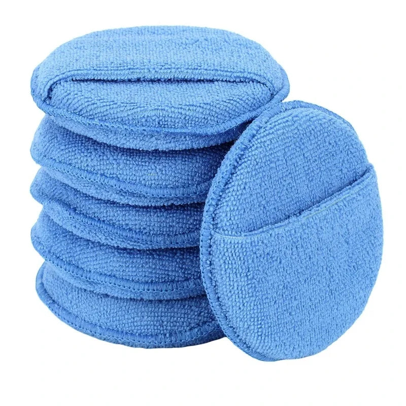 Car Wax Applicator with Finger Pocket, Buffing & Detail Polishing Foam Pads for Car Cleaning and Fine Polishing (5 inch,5 Pack)