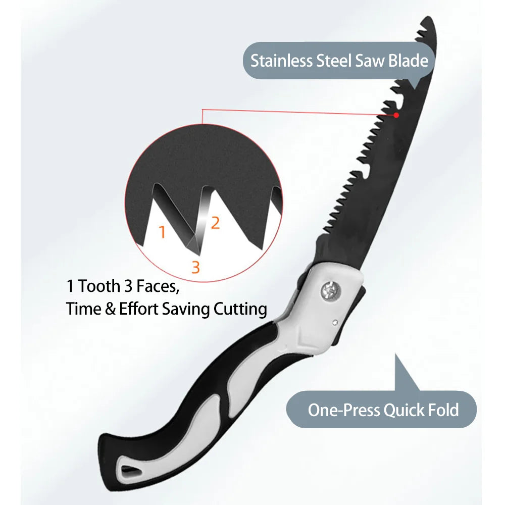 SK5 Stainless Steel Folding Hand Saw Mini Portable for Home Firewood Cutting Garden Fruit Tree Outdoor Quick Trimming