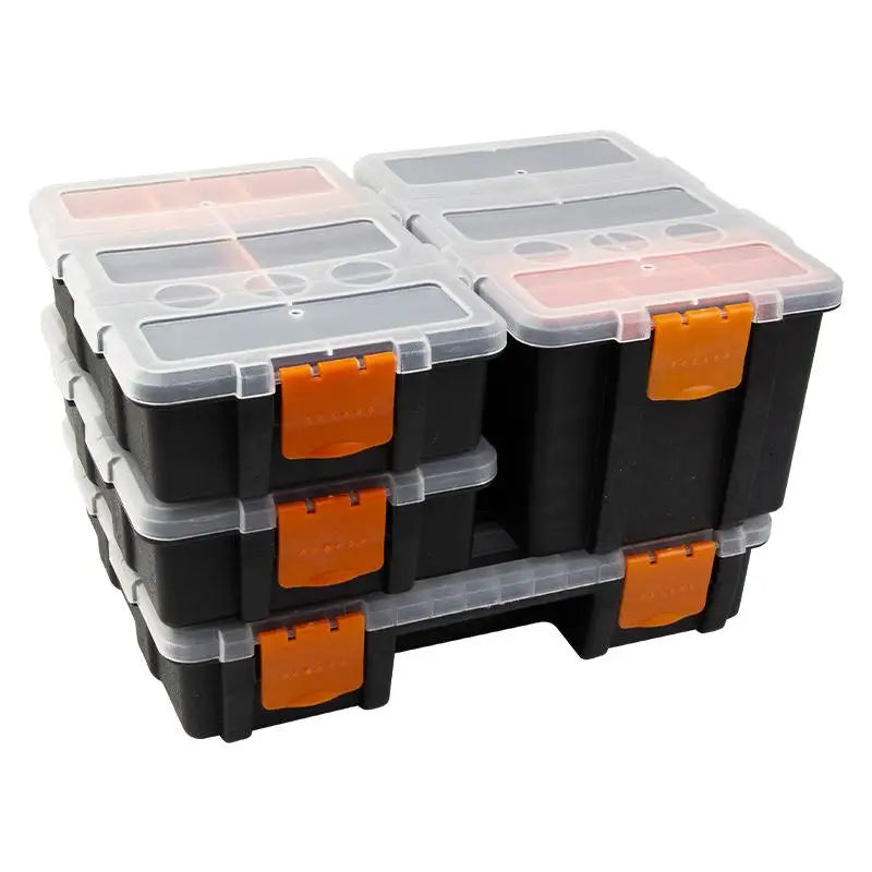 Multi Compartment Plastic Toolbox with 20 Grids Portable Storage Organizer for Tools Garage Repairs Home