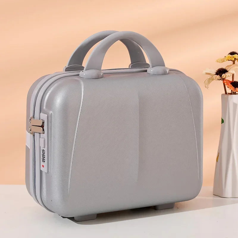 2025 New 14 inch Hard Shell Waterproof Shockproof Portable Mini Suitcase Password Lock Storage Cosmetic Bag Carry-on Luggage