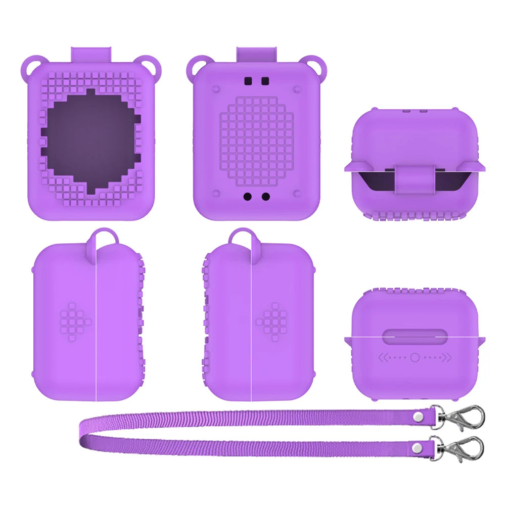 Silicone Carrying Case for Bitzee Interactive Toy Digital Pet Protective Cover with Lanyard Waterproof Shockproof Protective Cas
