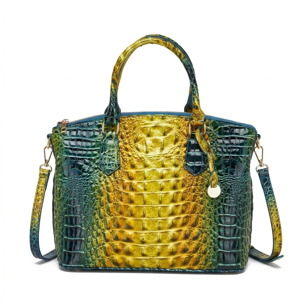 Embossed Dome Tote Bag for Women Convertible Top Handle Shoulder Bag with Detachable Strap Zipper Closure Lightweight Portable Daily Purse Ideal for Outdoor Hiking Camping Travel Weekend Getaway Daily Commute Casual Outing an