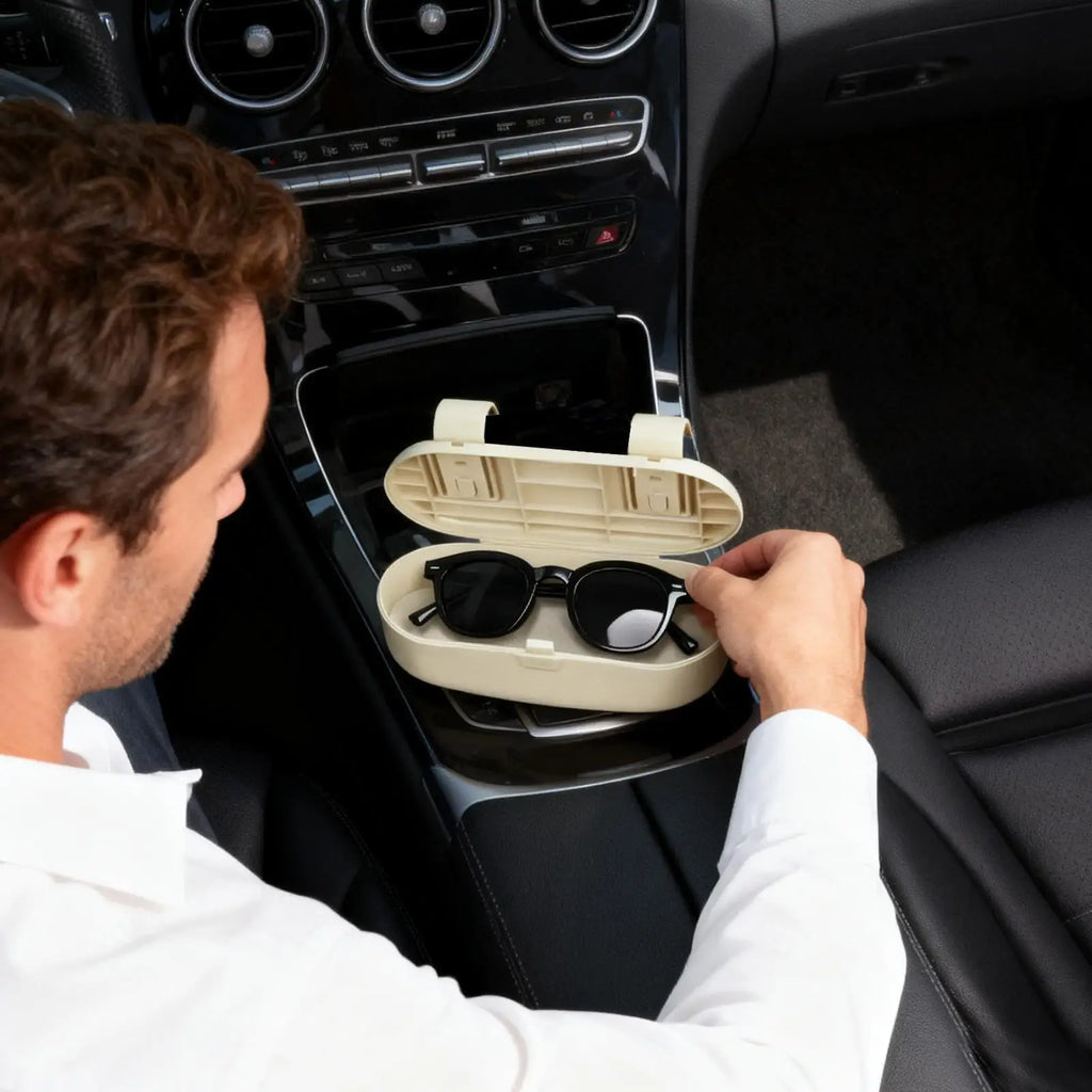 Universal Car Visor Clip Sunglass Holder Anti-Scratch Auto Organizer for Driving, Vehicle Glasses Storage Accessory