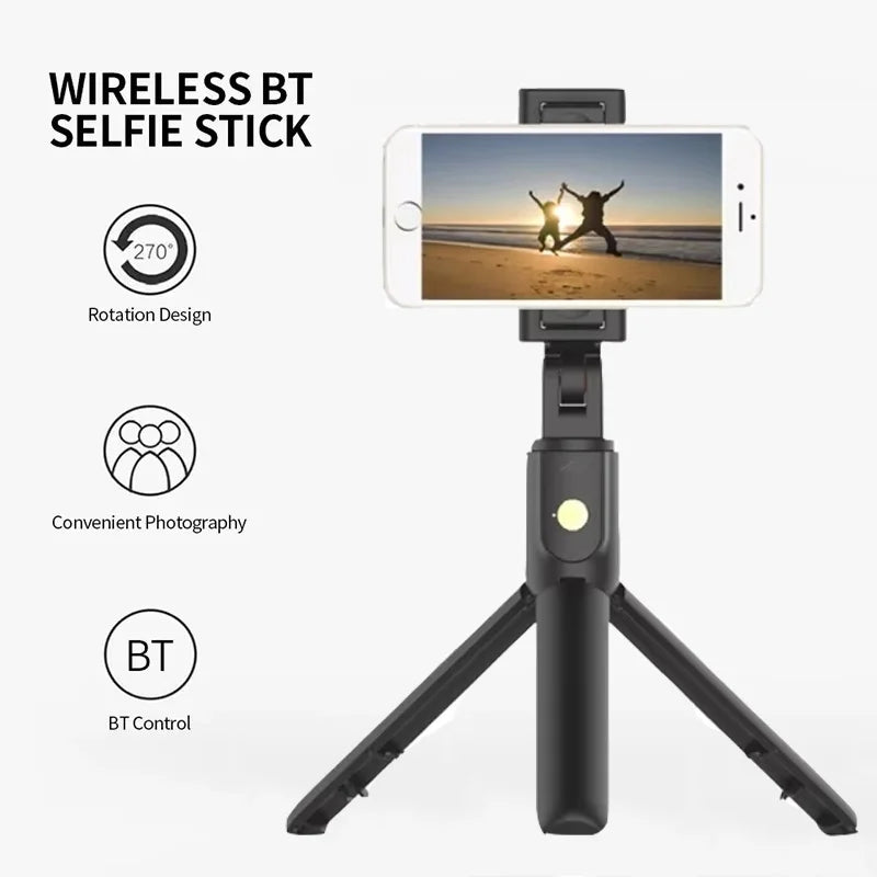 Foldable Wireless Selfie Stick Tripod Mini Selfie Stick Portable Tripods With Bluetooth Remote Control For iPhone Xiaomi Huawei