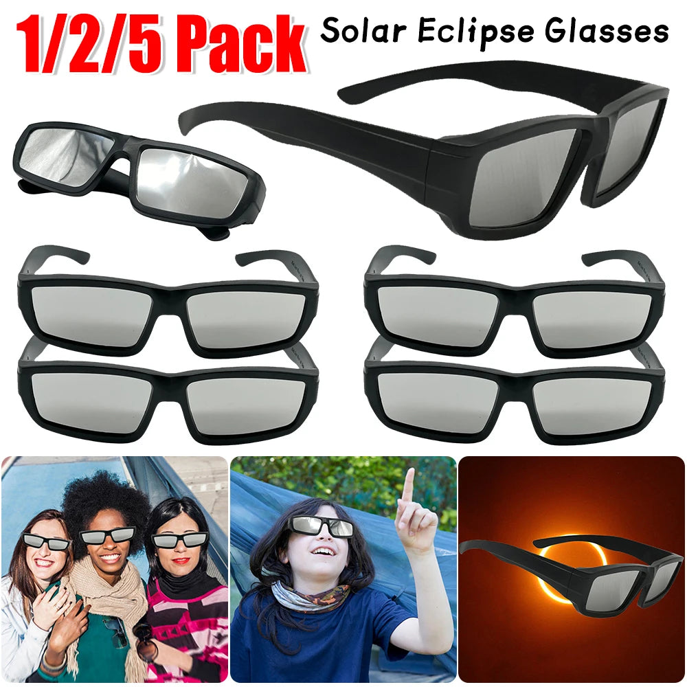 1/2/5PCS Solar Eclipse Glasses Safety Sun View Paper Glasses Solar Eclipse Viewing Glasses UV Resistant Solar Eclipse Sunglasses