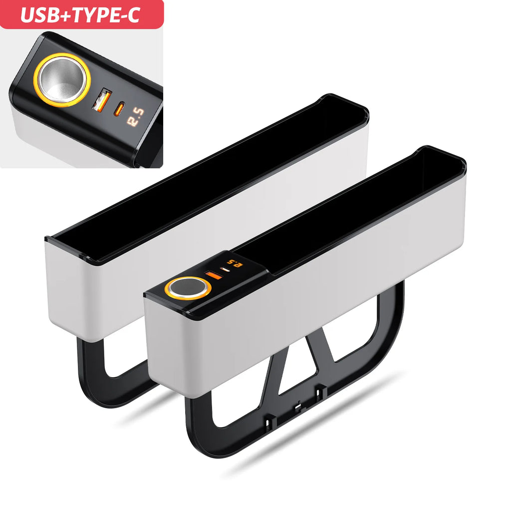 Car Seat Gap Filler Organizer 52W Charging Car Organizer Storage Box Base Removable Seat Gap Filler for Car Organizer Front Seat
