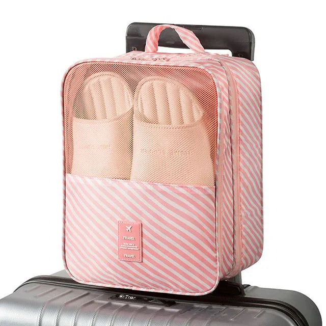 Double Layer Travel Shoe Organizer Bag Waterproof Breathable Mesh Trolley Sleeve Portable Storage Pouch for Sneakers And Slipper