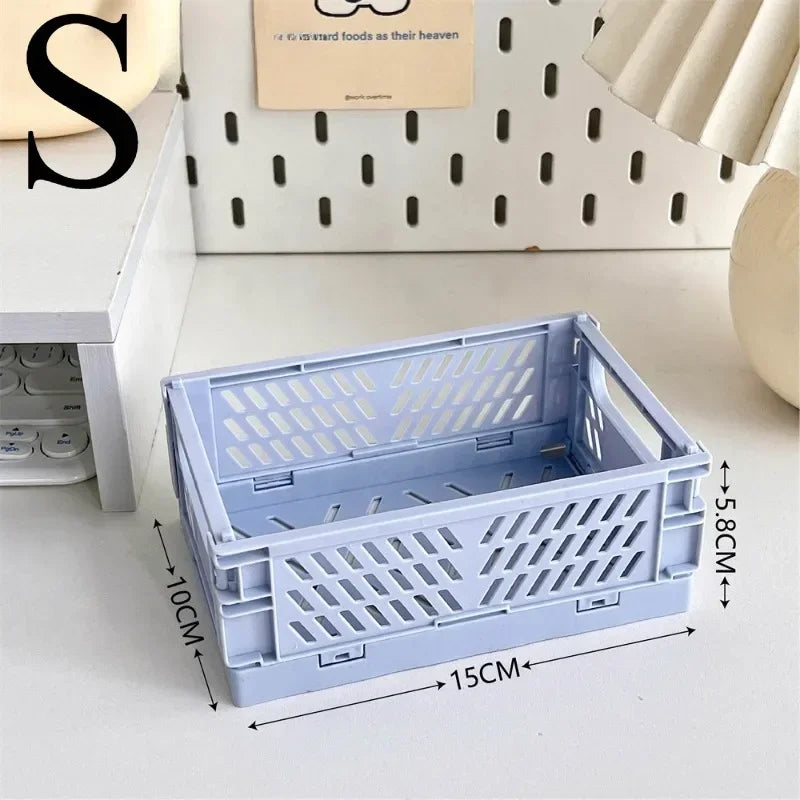 6Color Foldable Storage Baskets Student Desktop Holder Tape Stationery Cosmetic Storage Box Home Office Organizer Container