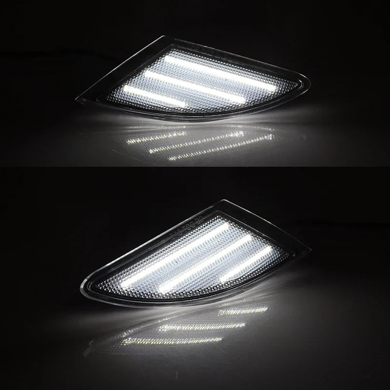 iJDM Amber Full LED Front Bumper Side Marker Lights For 2006-2010 Mercedes-Benz W251 R-Class,Replace OEM Amber Front Sidemarkers