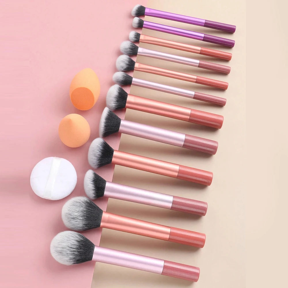 12pcs Makeup Brush Kit Soft Synthetic Hair Make Up Brushes Foundation Blush Eyeshadow Cosmetic Makeup Tools
