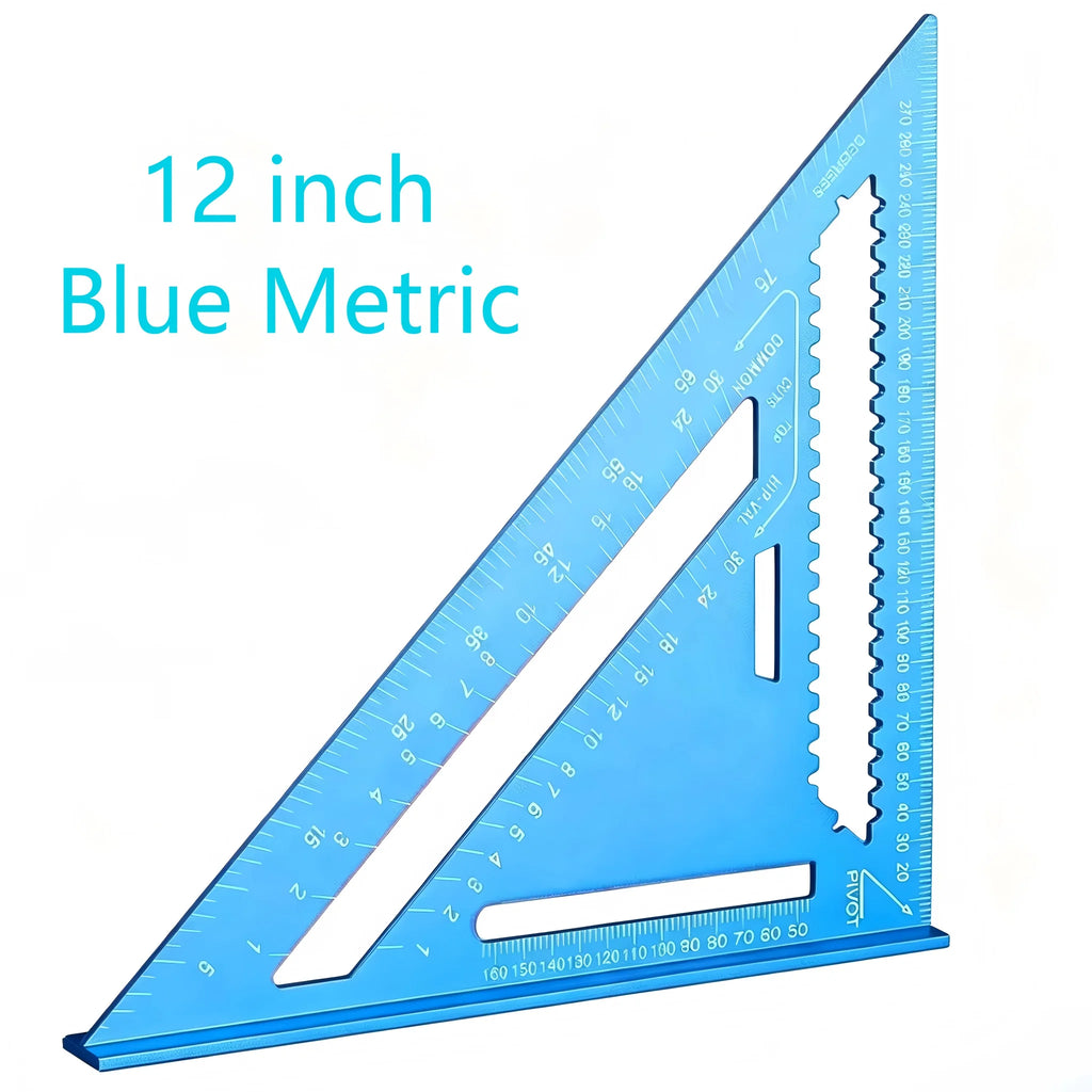 Precision Aluminum Square 7/12 Inch Red Triangular Woodworking Marking Ruler for Motorcycle Care And Craft Design Projects