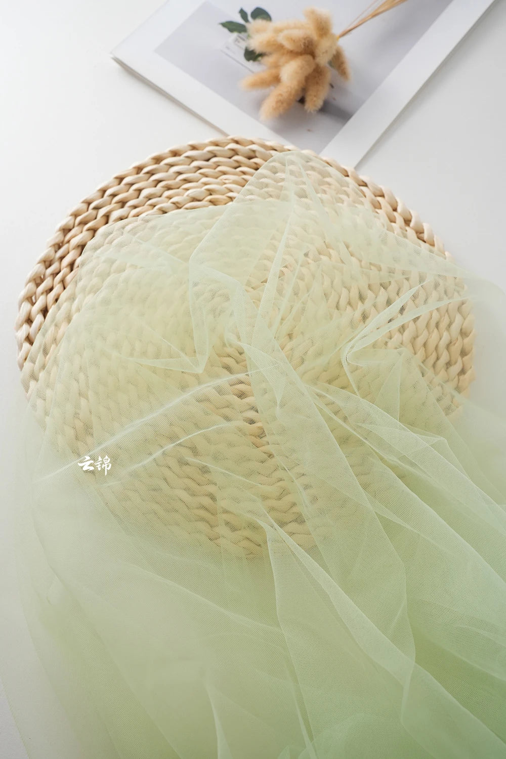 Green Transparent Tulle Fabric By The Meter for Clothing Hanfu Veil Wedding Background Diy Sewing Gauze Cloth Soft Light White