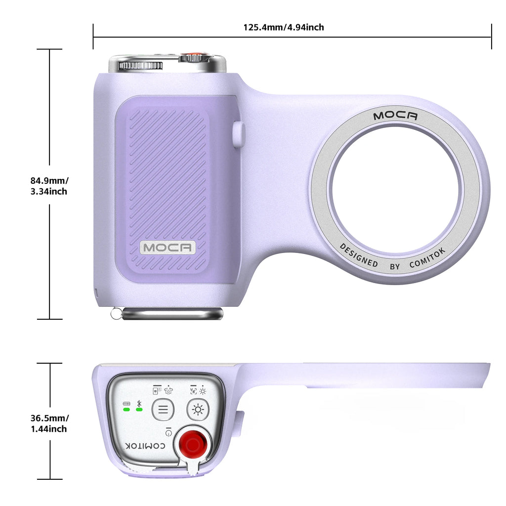 COMITOK iPhone Pro Shooting Too, 1-Click Camera/Lens Flip, DSLR Shutter, Focus Lock, Ergonomic Rechargeable Remote